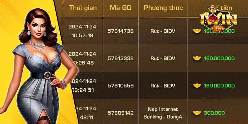Nạp rút iWin68 rất nhanh chóng